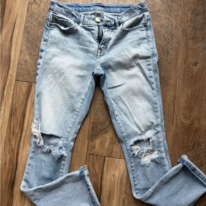 BKE Light Blue Distressed Ankle Jeans 27*32